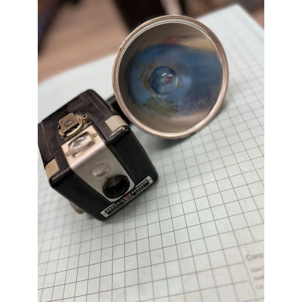Vintage Kodak Brownie Hawkeye Camera Flash Model With Flash Bulb